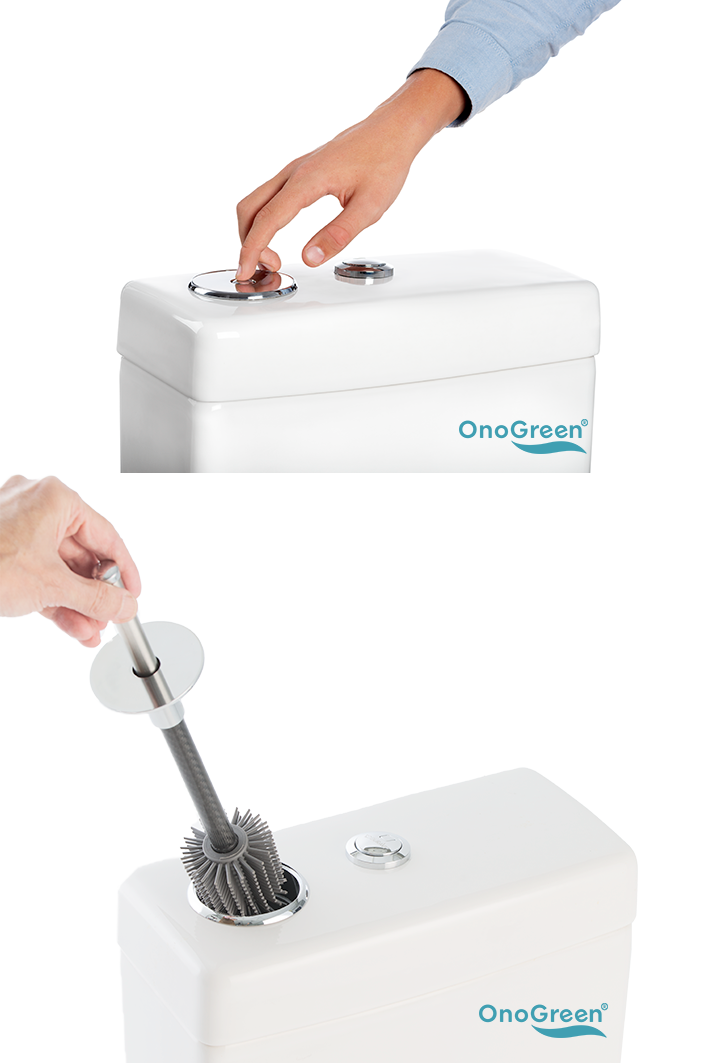 Onogreen Invisible WHITE/CHROME toilet brush