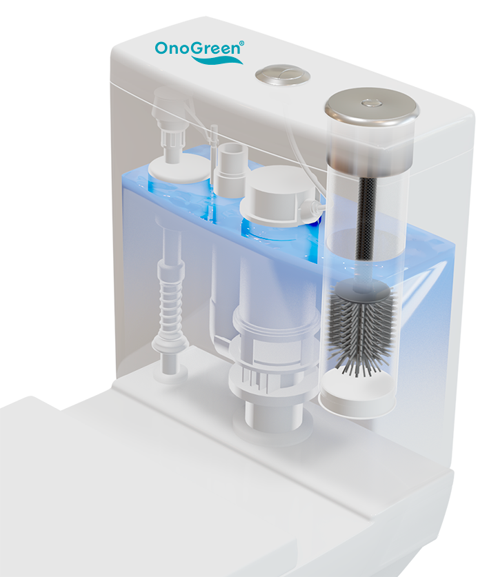 Onogreen Invisible WHITE/CHROME toilet brush