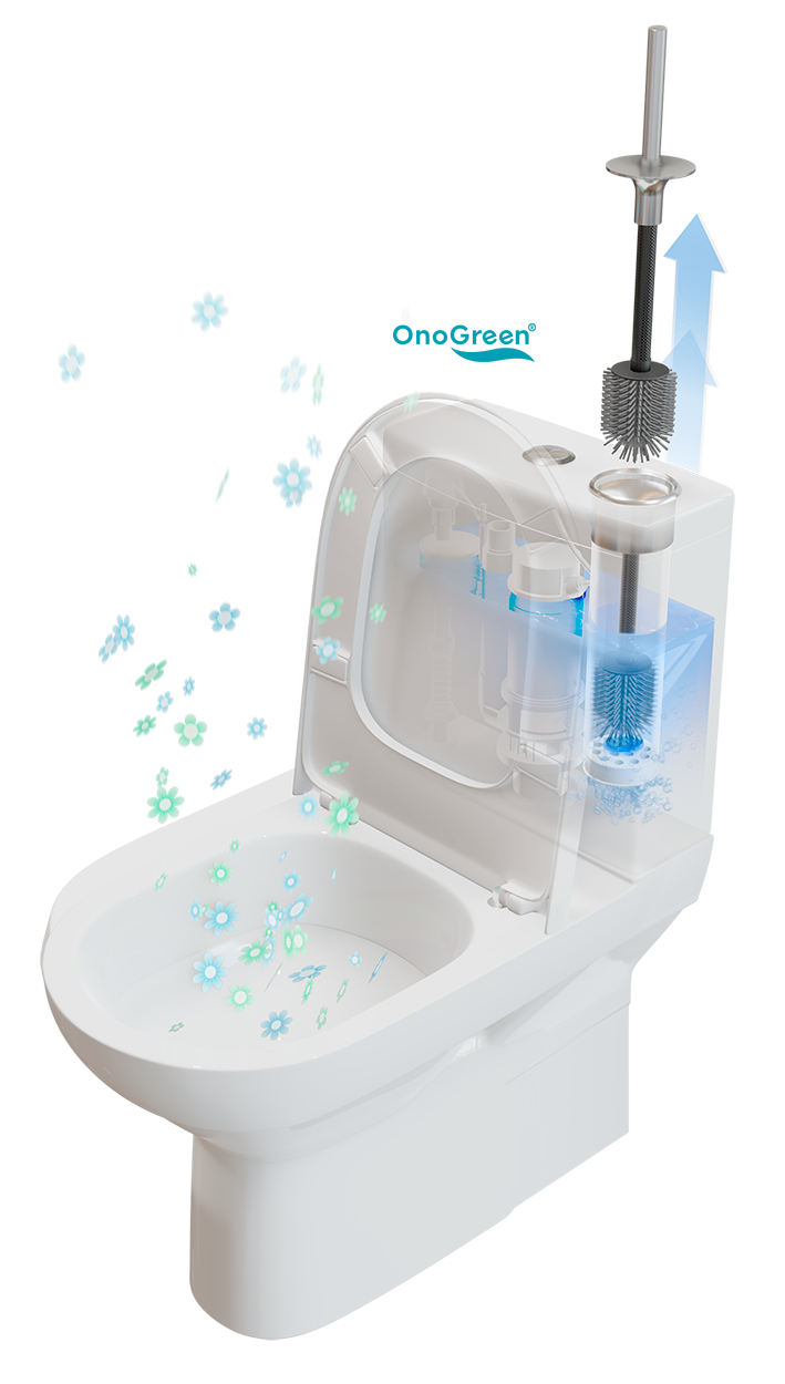 Onogreen Invisible WHITE/CHROME toilet brush
